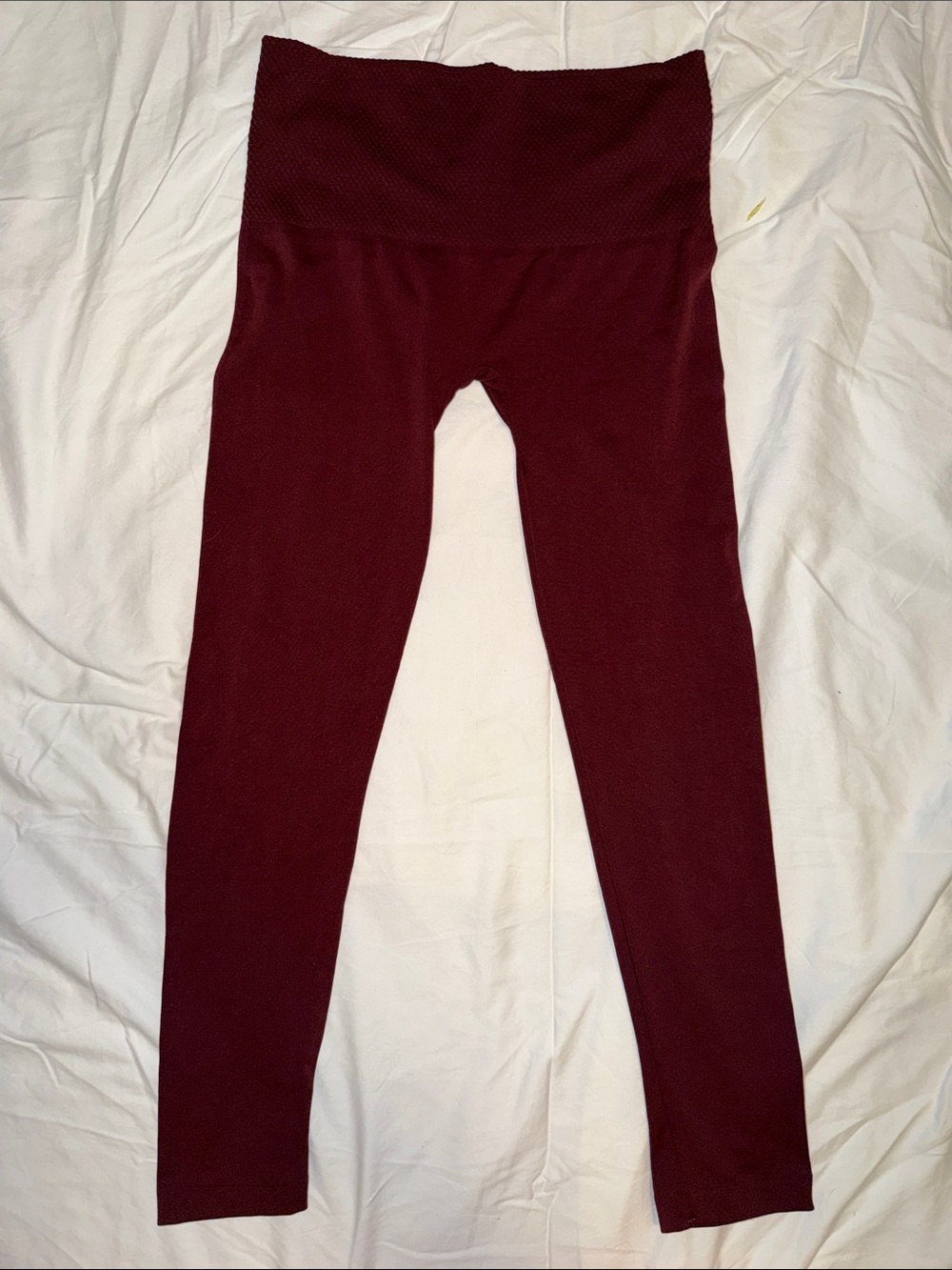 French Laundry Burgundy Fold-Over Waistband Kids Leggings